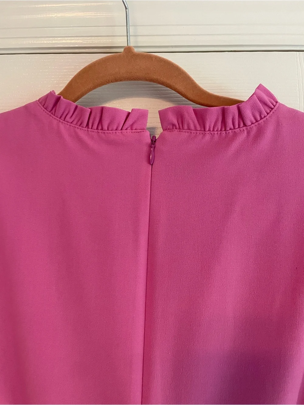 J. Crew Sleeveless Ruffle-Trim Shift Dress in Pink